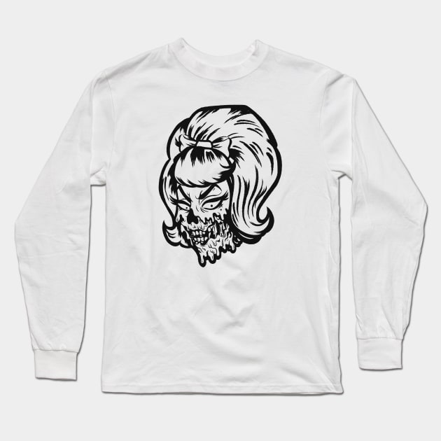 Zombie girl melting by Bad Taste Forever Long Sleeve T-Shirt by Bad Taste Forever